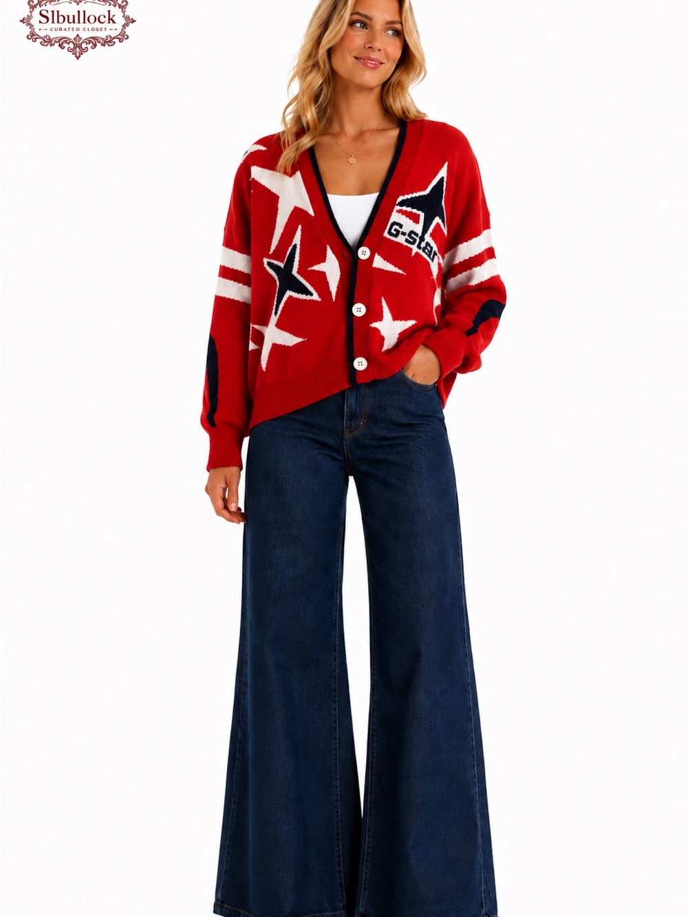 G8 G-Star RAW Holiday Loose Star Cardigan Sweater NWT Size Medium